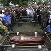 A large crowd of mourners attend the funeral  of policeman Mario Marcelo Albuquerque, who was killed in the line of duty in Serra, Brazil, 08 February 2017. 