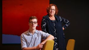 Scott Tangey and his mother Kim. Tangey is using a consultant to explore work options.