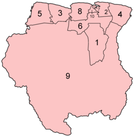 Districts of Suriname