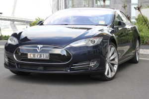 The Tesla Model S offers electric performance.