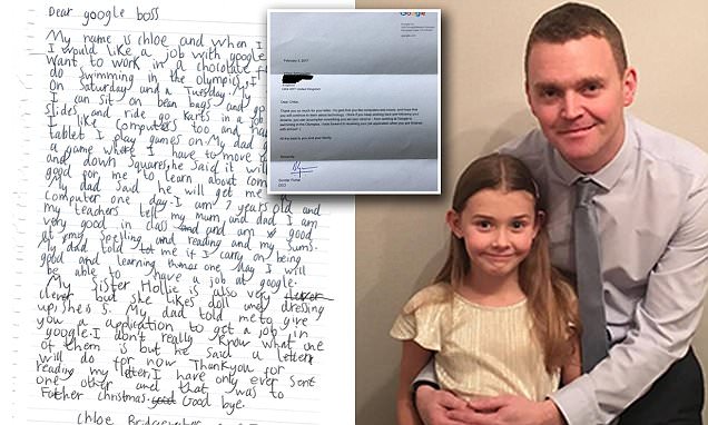 7-year-old girl asked Google for a job and got a response