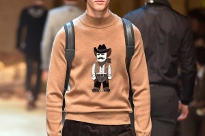 Statement sweaters at Dolce & Gabbana's Autumn Winter 2016 show in Milan.