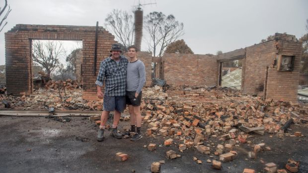 Kevin and Luke Lindley are happy to be alive after their home was destroyed.