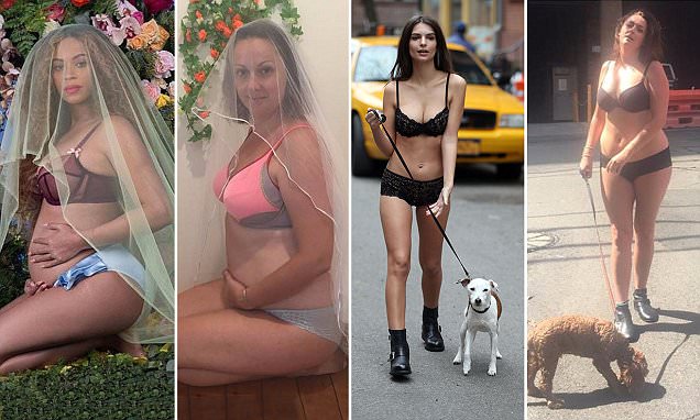 Celeste Barber creates Emily Ratajkowski dog walk picture