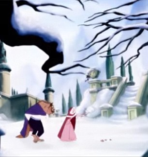 The snow scene from the old film