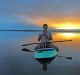 Scott Jefferis and daughter Emmy enjoy the waters of Lake Dumbleyung.