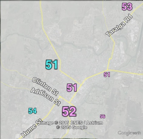 Two-party-preferred votes in the town of Goulburn at the 2015 NSW state election.