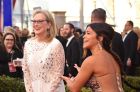 LOS ANGELES, CA - JANUARY 29:  Actors Meryl Streep (L) and Gina Rodriguez attend The 23rd Annual Screen Actors Guild ...