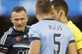 Getting stuck in: Besart Berisha remonstrates with Jordy Buijs on Thursday night.