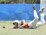 Centrals fielder Caleb Risson takes a super diving catch in Saturday's first division match.