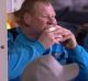 Tucking in: Wayne Shaw eats a pie in the dug-out during the game.