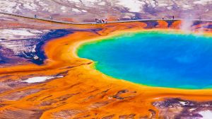 The Grand Prismatic Spring in Yellowstone National Park. 