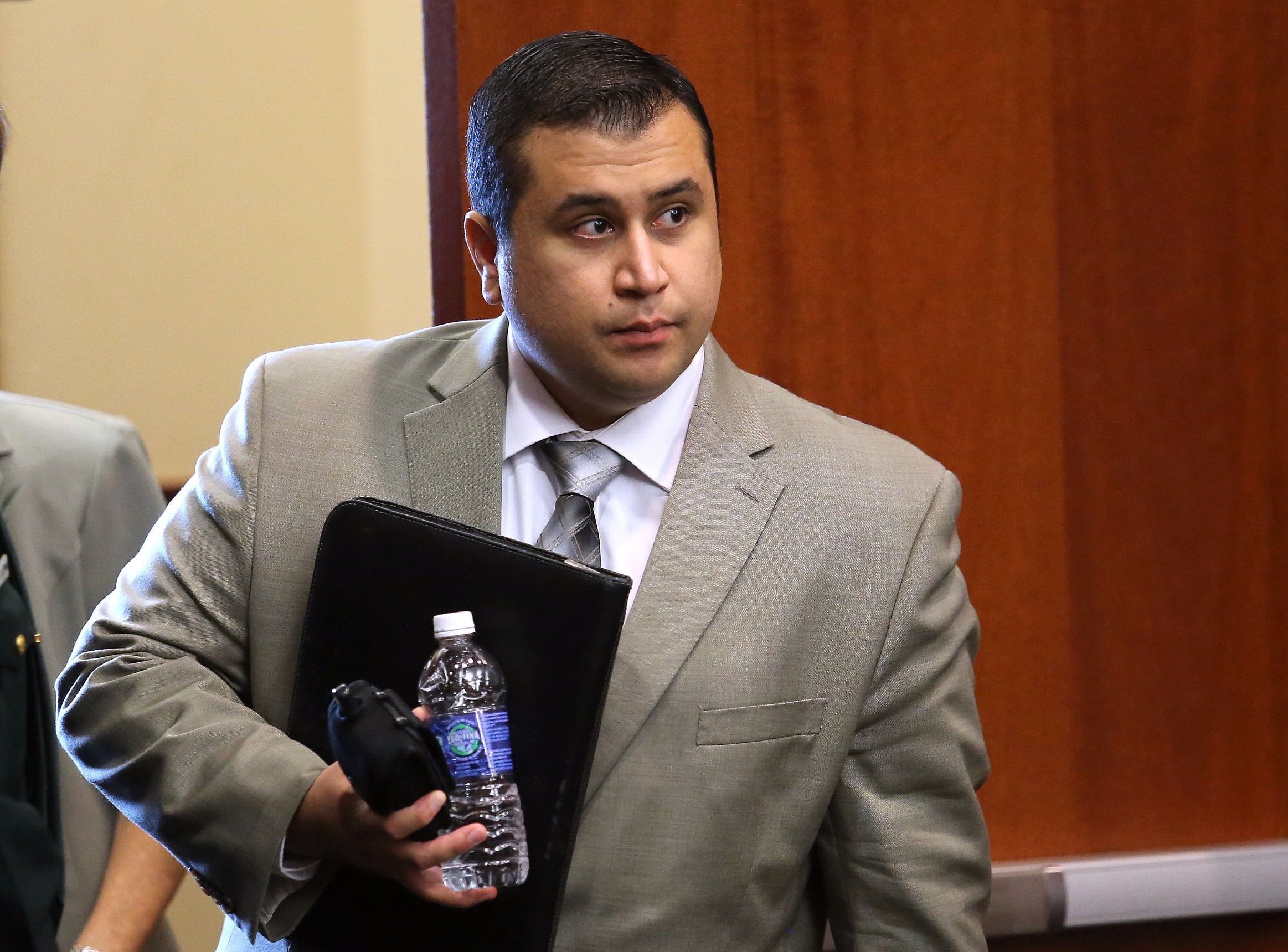 George Zimmerman arrives in the courtroom for the 21st day of his trial.