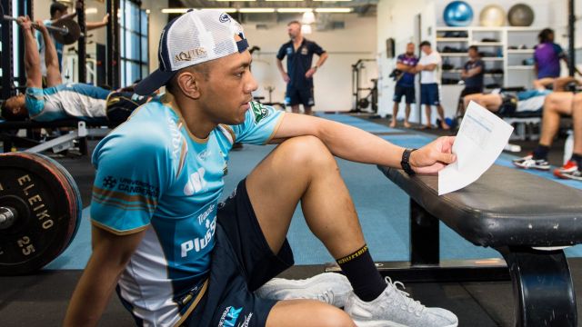 Christian Lealiifano at Brumbies training on Tuesday.