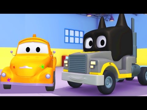 Tom's Paint Shop: Carl the Super Truck is Batman | Truck cartoons for kids