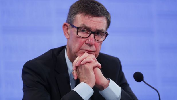 Sir Angus Houston addresses the National Press Club in Canberra.