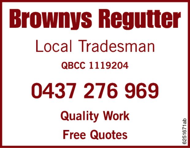 
	Local Tradesman


	QBCC: 1119204


	Quality Work


	Free Quotes

