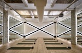 One space at r.a.w. studio is set up for yoga, meditation and barre workouts.