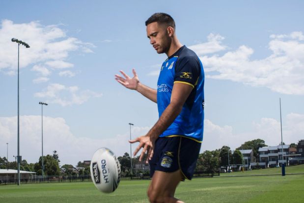 Football focus: Eels player Corey Norman at the club's training ground in North Parramatta this week.