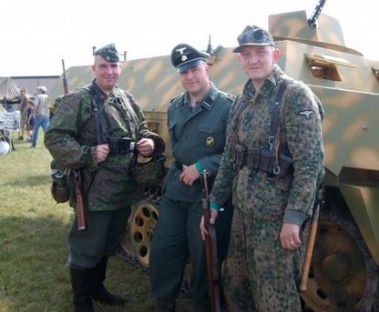 Ian Hans Lichterman (left) with 2 fellow Nazi reenactors enthusiasts. Lichterman is a current or former member of the WP network Blood and Honour and an active Philly PD Officer