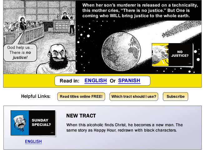 New tract: 'No Justice?' - 
When her son's murderer is released on a technicality, this mother cries 'There is no justice.' But One is coming who WILL bring justice to the whole earth.