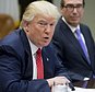 US President Donald Trump speaks during a meeting about the federal budget in the Roosevelt Room at the White House on February 22, 2017