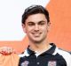 GWS Giants coach Leon Cameron poses with the number two draft pick TIm Taranto.