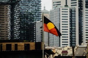 The Aboriginal flag flies over The Block in Redfern (702 ABC Sydney: John Donegan)