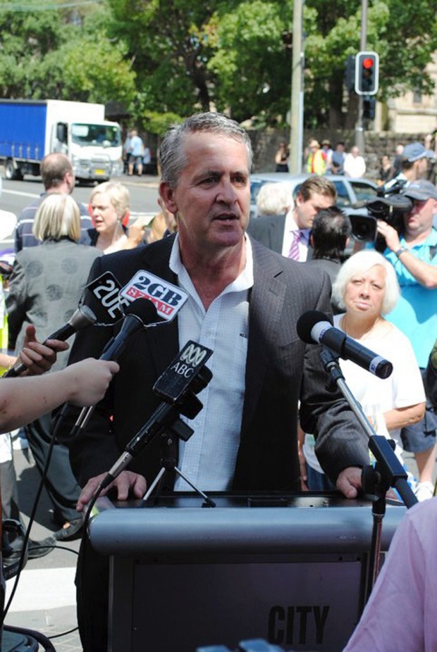 The head of NSW postal union Jim Metcher at a rally in 2011.