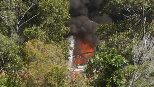 Recycling plant fire in Chullora.