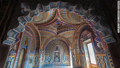 Castello de Sammezzano remains unused for almost two decades. Built in 1605, an eccentric nobleman, Ferdinando Panciatichi Ximenes of Aragon spent 40 years renovating it to Moorish fashion, starting in 1853.