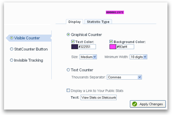 Configure Your Free Hit Counter