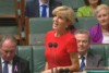 Julie Bishop speaks over protesters during Question Time