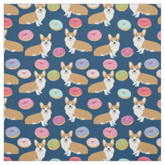 Corgis Donuts Fabric - cute corgi donut design