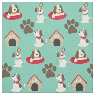 Cute Beagles Fabric