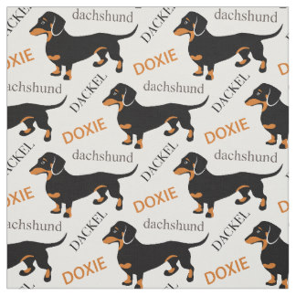 Dachshund, Dackel, Doxie Cute Dog Pattern Fabric