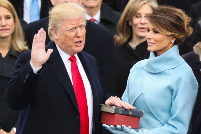 Donald Trump takes the oath of office