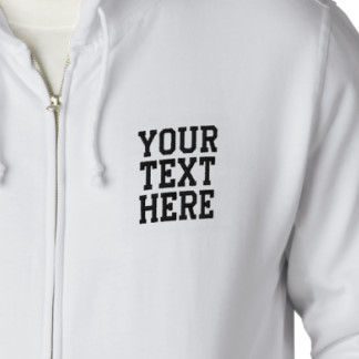 Create Your Own Embroidered Text Zip Hoodie