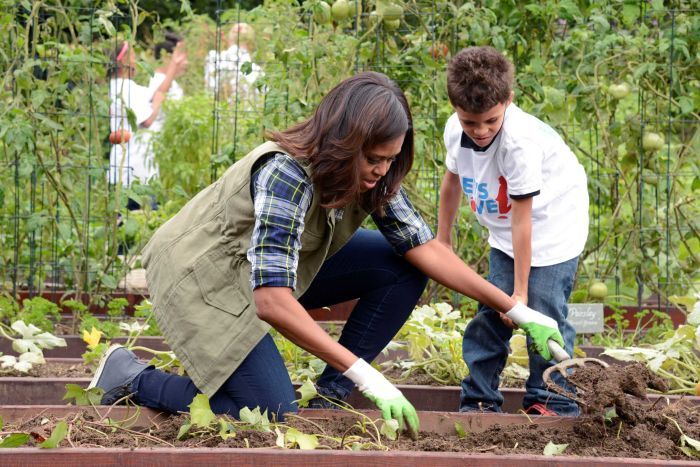 Michelle Obama in the White House garden