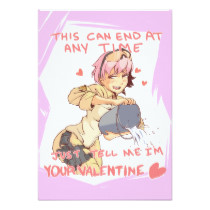 Yandere Operator Valentine 3 3.5" X 5" Invitation Card