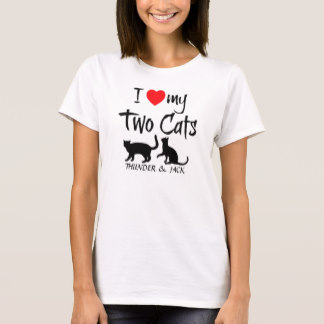 Custom I Love My Two Cats T-Shirt