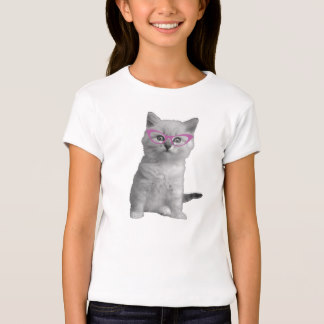 Girls Cat with Glasses Shirt