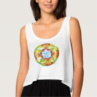 Camisola de alças da mandala da ioga regata flowy crop