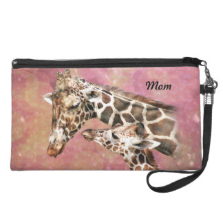 Giraffe Mom and Baby Wristlet Purse