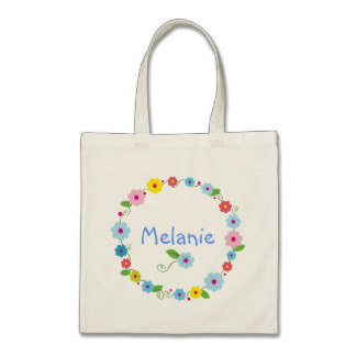 Whimsical Flowers with Your Name Bag