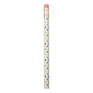 Gold and White Polka Dot Pencil