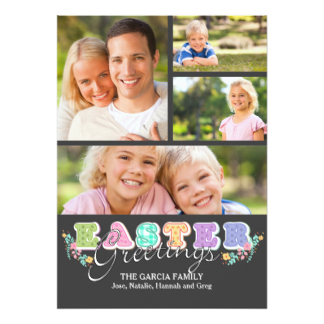 Easter Letters Four Photo Card