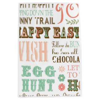 Modern Vintage Easter typography word collage Medium Gift Bag