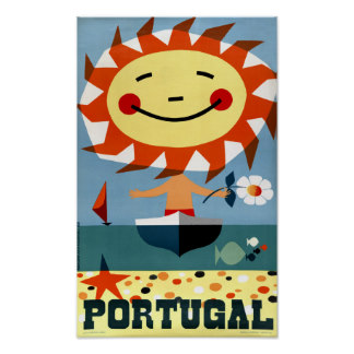 Poster das viagens vintage de Portugal restaurado Pôster