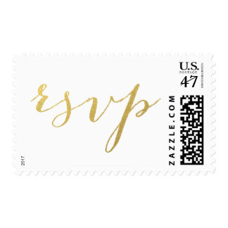 CHIC FAUX GOLD RSVP POSTAGE